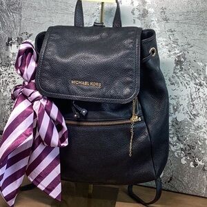 Michael Kors Black Leather Backpack